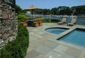harkaway bluestone sawn and lightly honed pool coping tiles