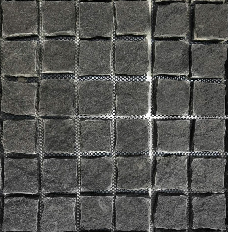 Midnight Natural Split Cobblestones Granite Black Cobblestones
