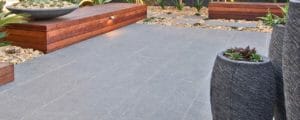 raven grey granite flamed exfoliated pavers